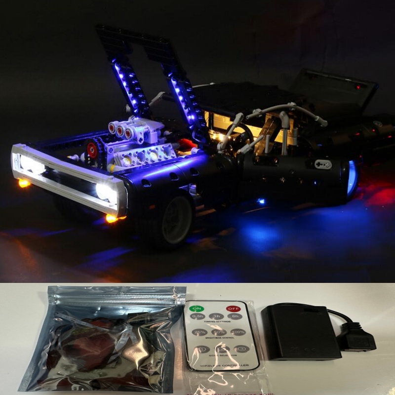 Model Kit Dodge Charger - Zestaw oświetlenia LED pasujący do LEGO