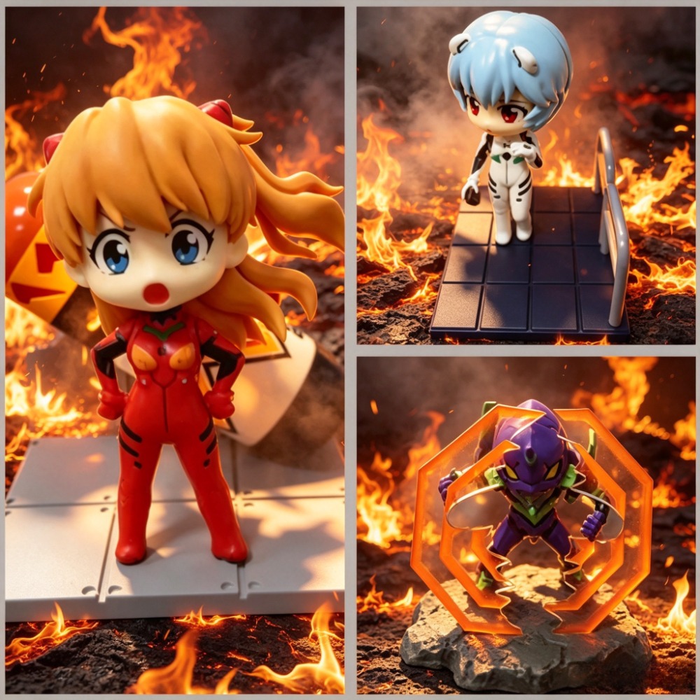 Model Kit Evangelion - 6cm 3 szt./zestaw Figurki Anime New