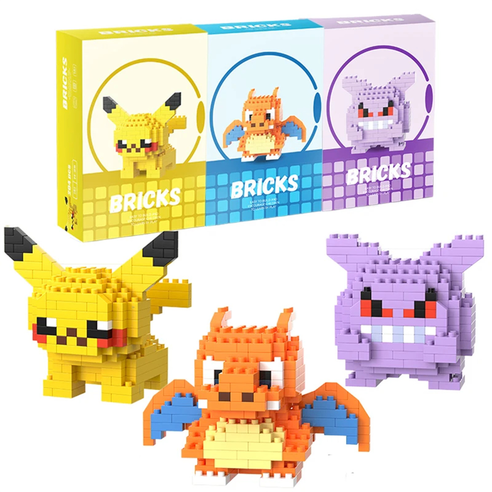 Model Kit Resin - Klocki Mikro Pokemon Pikachu Dragonite Gengar