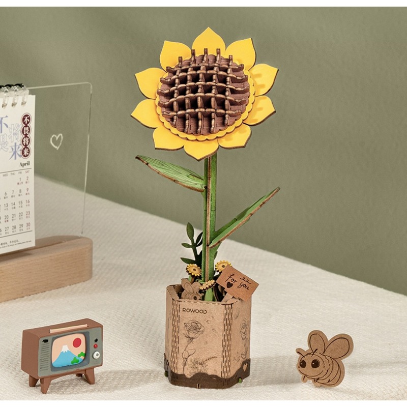 Model Kit Wood - Zestaw do samodzielnego montażu modelu kwiatów