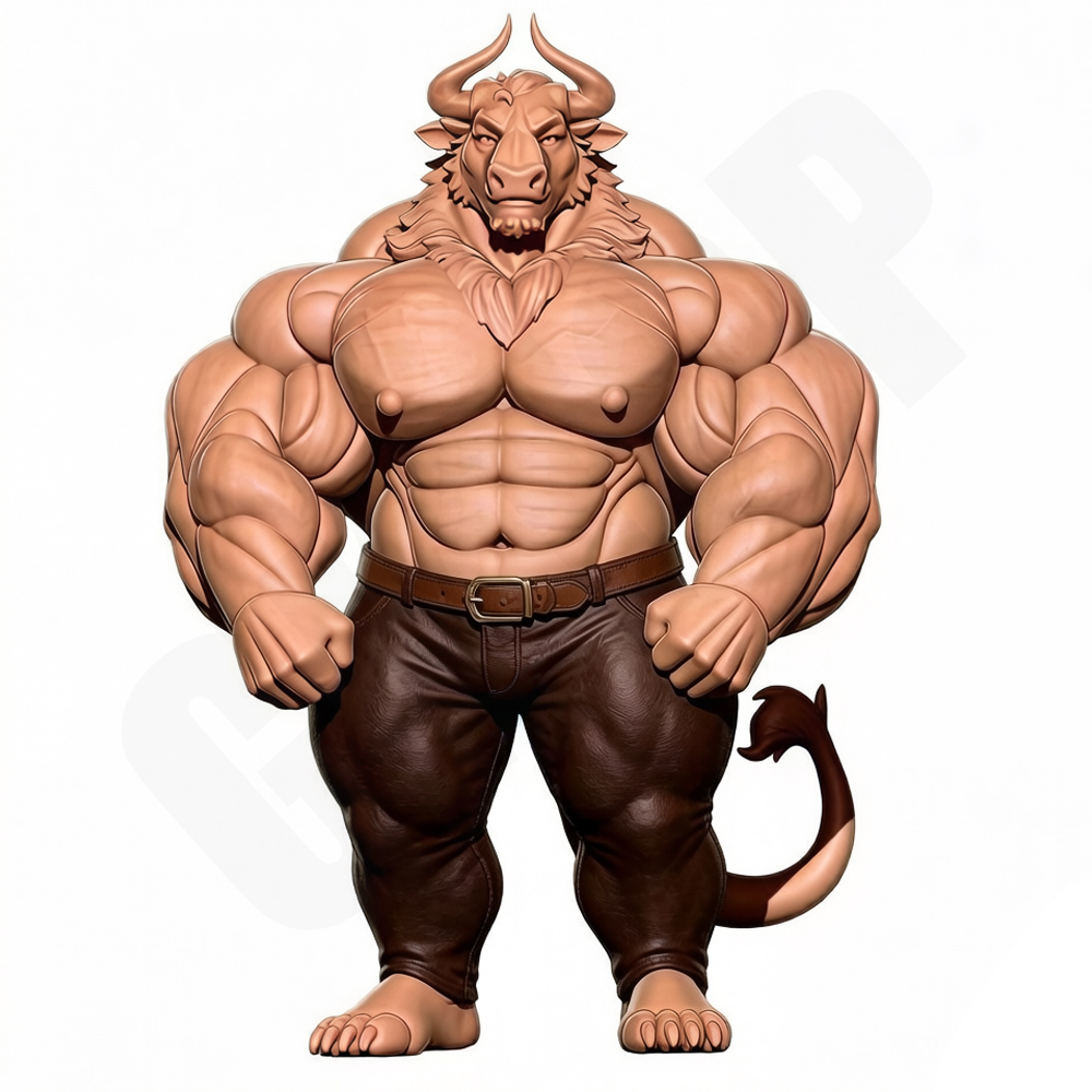 Model Kit Diorama - Hunkowy Fitness Muscle Bull 1/24 Skala