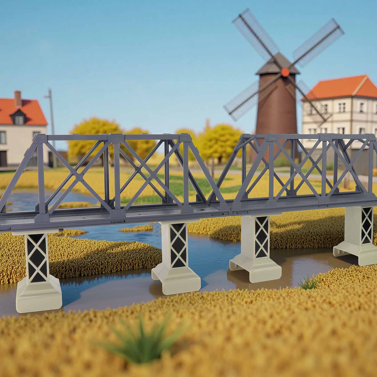 Model Kit Train - Zestaw mostu kolejowego na wysokich kołach