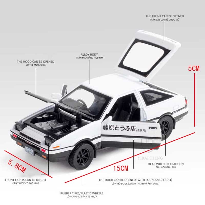 1/32 INITIAL D AE86 Alloy Car  – Model Kit Initial D recenzja i cena
